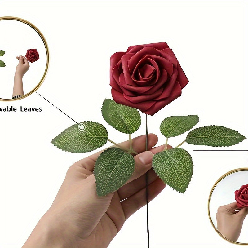 Artificial Rose Flowers Set for Garden Wedding Party Home Decor 25 Pieces