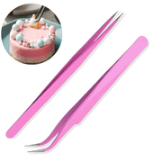 Set of 2 Stainless Steel Anti-Static Tweezers for Cake Decoration Kitchen Baking