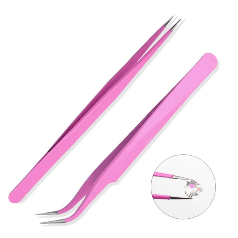 Set of 2 Stainless Steel Anti-Static Tweezers for Cake Decoration Kitchen Baking