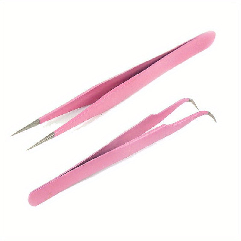 Set of 2 Stainless Steel Anti-Static Tweezers for Cake Decoration Kitchen Baking