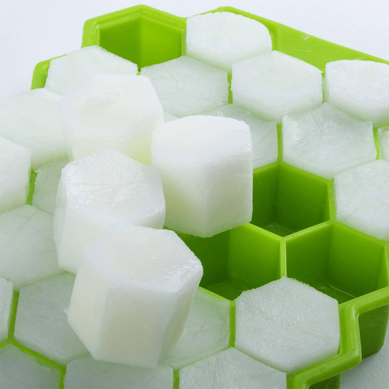 Bandeja de silicona con forma de panal para hielo, 37 cavidades en forma de hexágono para cubitos y bolas de hielo perfectos