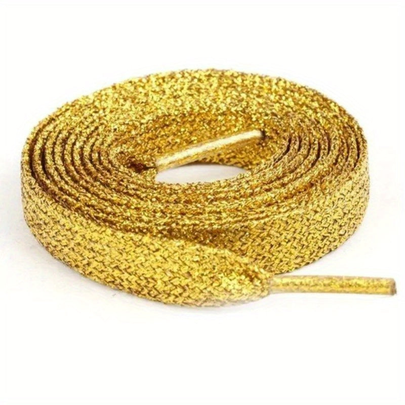 Women's Glitter Flare Flat Shoe Laces Cord for Sneakers
