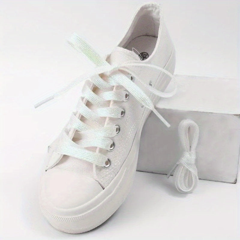 Women's Glitter Flare Flat Shoe Laces Cord for Sneakers
