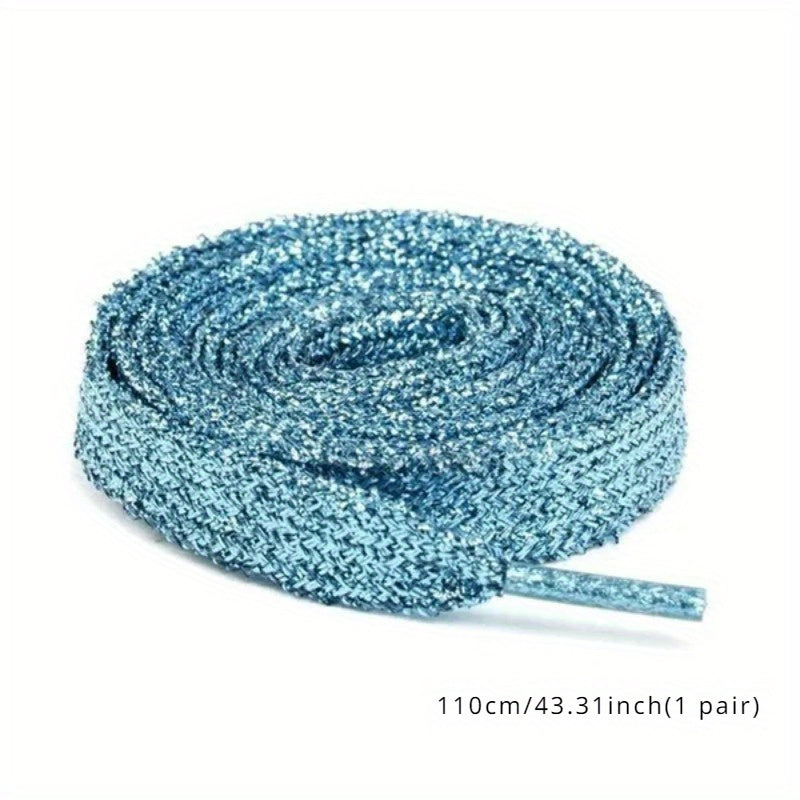 Women's Glitter Flare Flat Shoe Laces Cord for Sneakers