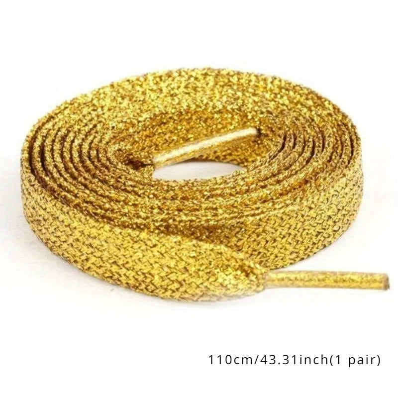 Women's Glitter Flare Flat Shoe Laces Cord for Sneakers