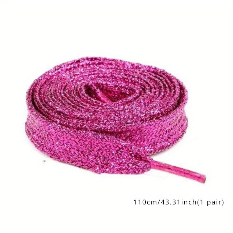 Women's Glitter Flare Flat Shoe Laces Cord for Sneakers