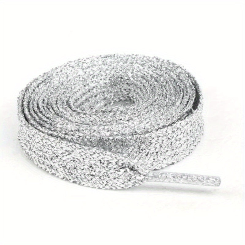 Women's Glitter Flare Flat Shoe Laces Cord for Sneakers