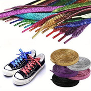 Women's Glitter Flare Flat Shoe Laces Cord for Sneakers