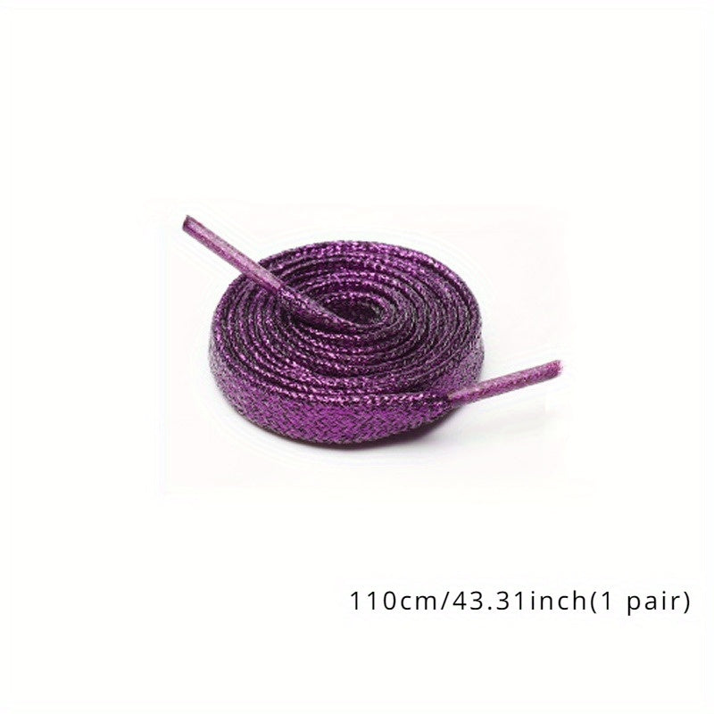 Women's Glitter Flare Flat Shoe Laces Cord for Sneakers