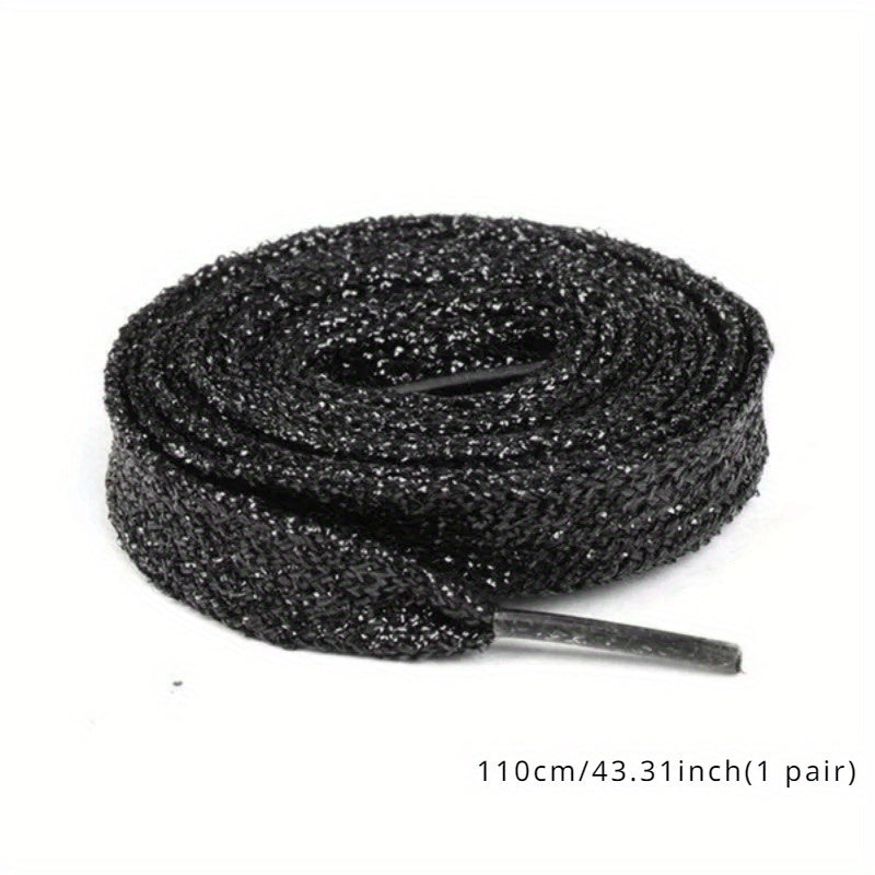 Women's Glitter Flare Flat Shoe Laces Cord for Sneakers
