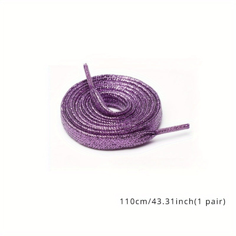 Women's Glitter Flare Flat Shoe Laces Cord for Sneakers