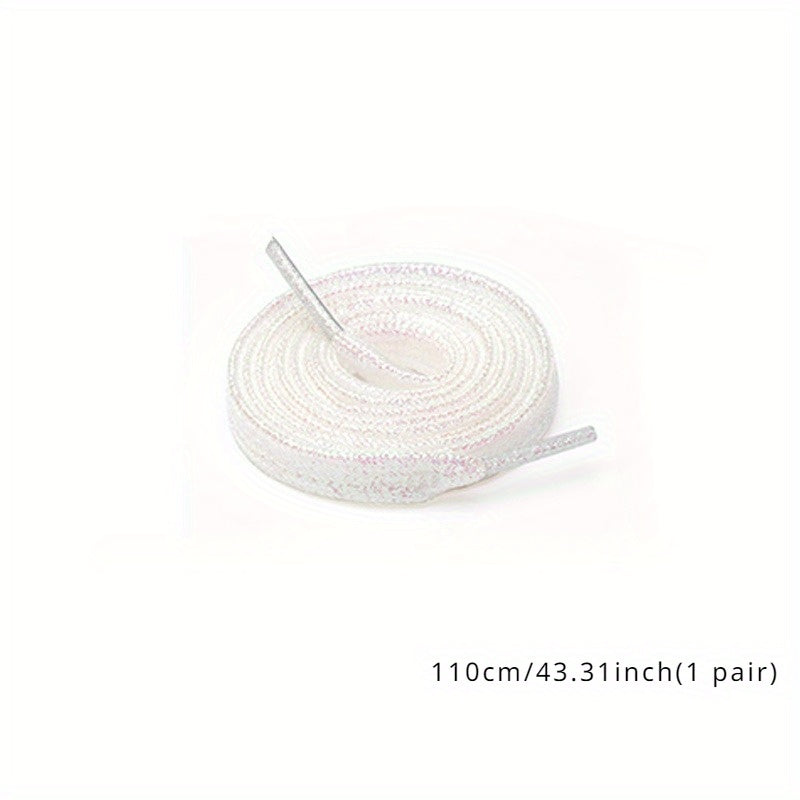 Women's Glitter Flare Flat Shoe Laces Cord for Sneakers