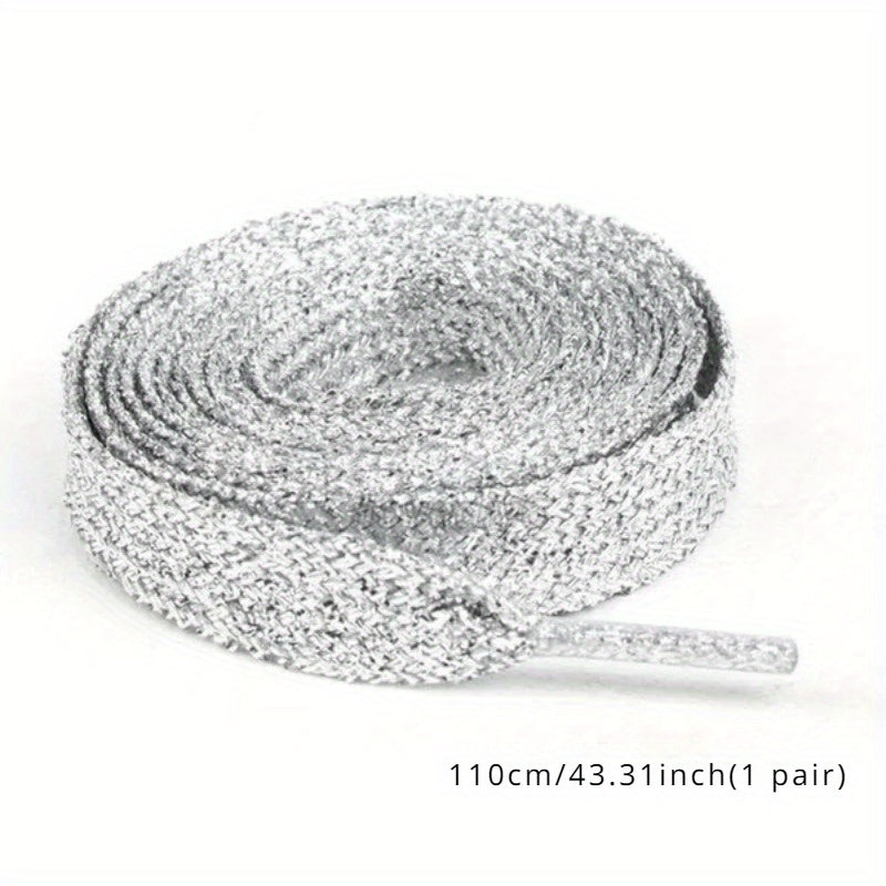 Women's Glitter Flare Flat Shoe Laces Cord for Sneakers