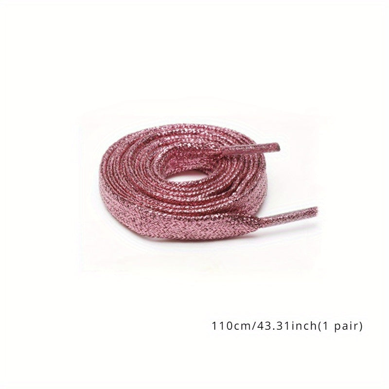 Women's Glitter Flare Flat Shoe Laces Cord for Sneakers