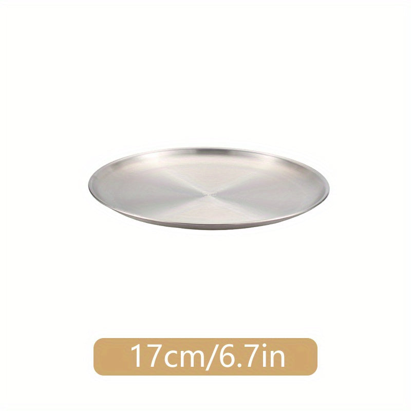 Stainless Steel Dinner Plate 10 Inch for Kitchen Restaurant Party Use