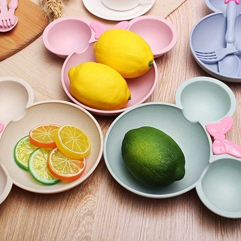 Wheat Straw Dinnerware Set Non-Toxic BPA-Free Plates and Cutlery for Adults