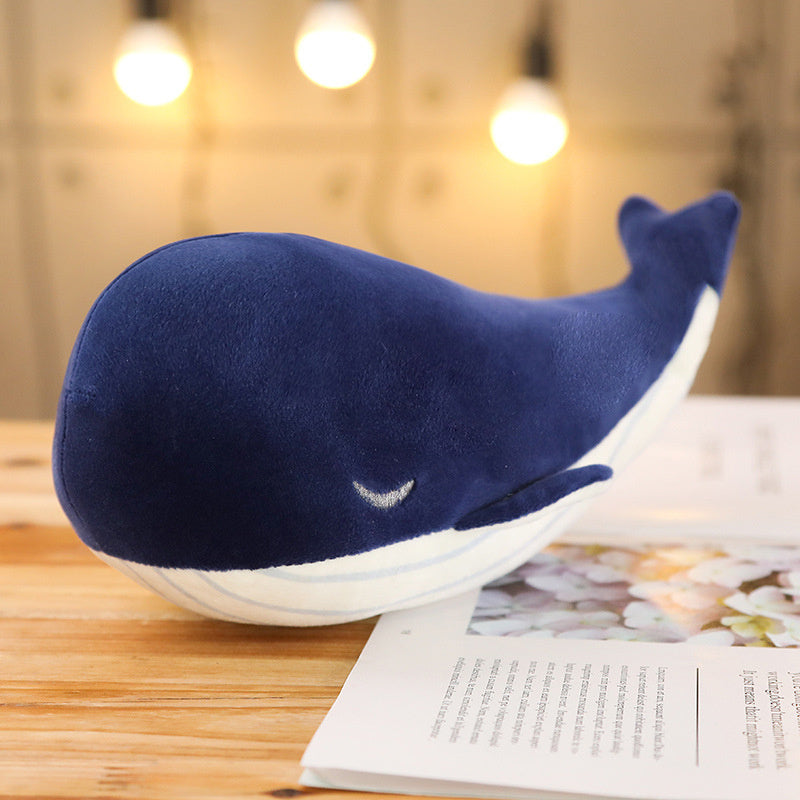 Blue Whale Plush Toy Soft Hypoallergenic Polyester Kids Birthday Gift Autumn Winter Decor