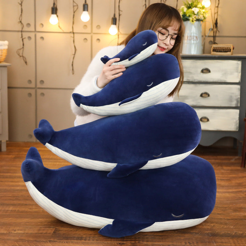 Blue Whale Plush Toy Soft Hypoallergenic Polyester Kids Birthday Gift Autumn Winter Decor