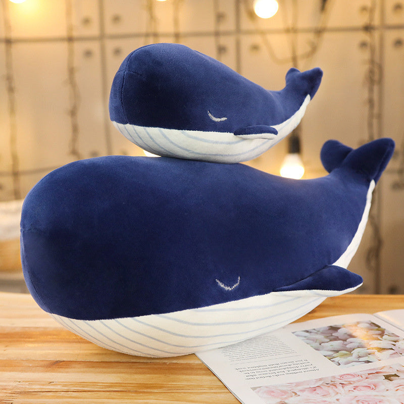 Blue Whale Plush Toy Soft Hypoallergenic Polyester Kids Birthday Gift Autumn Winter Decor