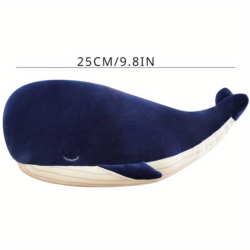Blue Whale Plush Toy Soft Hypoallergenic Polyester Kids Birthday Gift Autumn Winter Decor