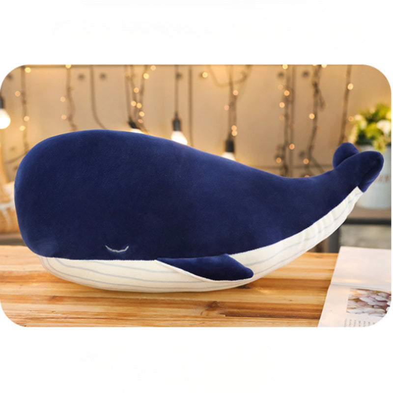 Blue Whale Plush Toy Soft Hypoallergenic Polyester Kids Birthday Gift Autumn Winter Decor