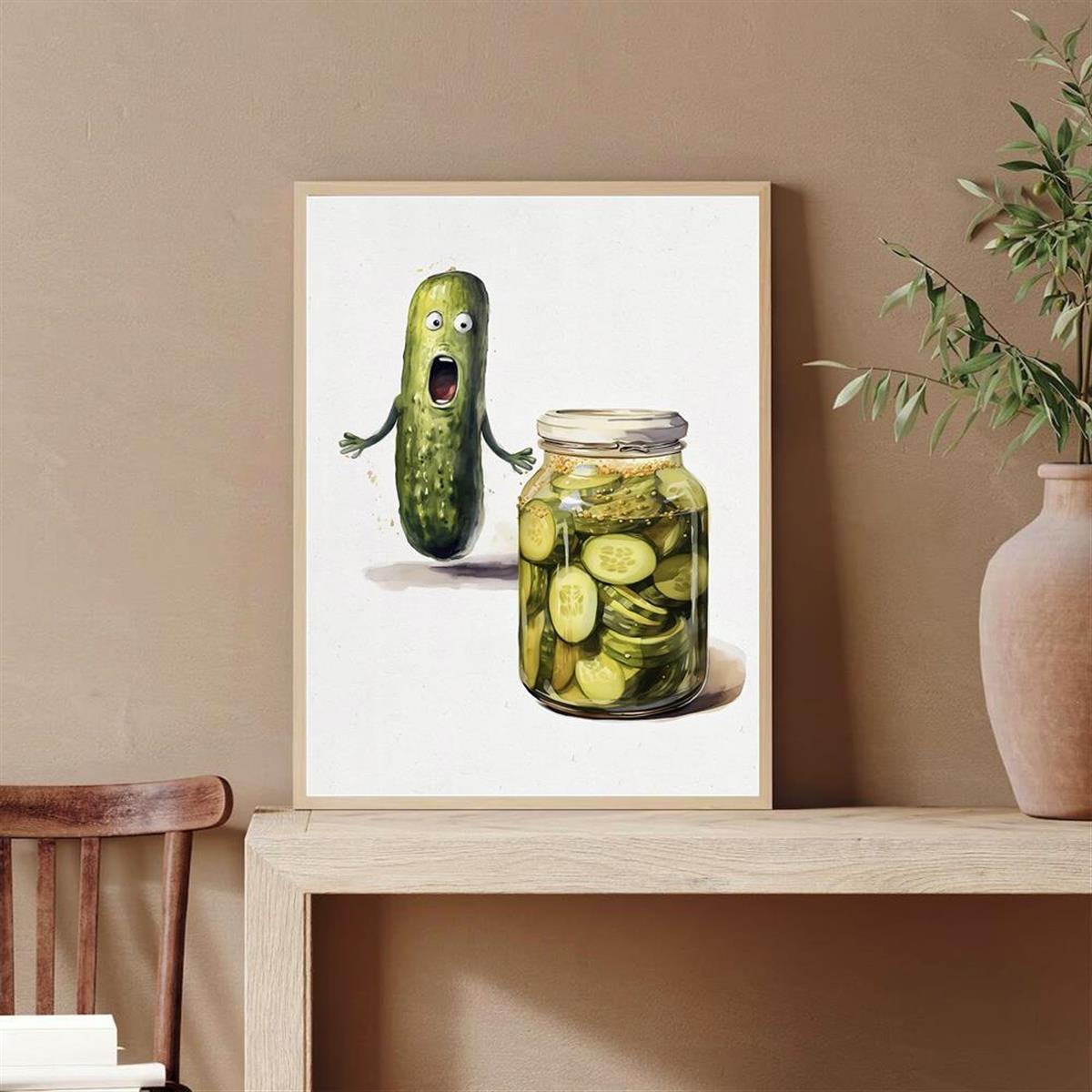 Pickle akvarel kanvas san'ati - ramkasiz, g'ayrioddiy uy bezaklari