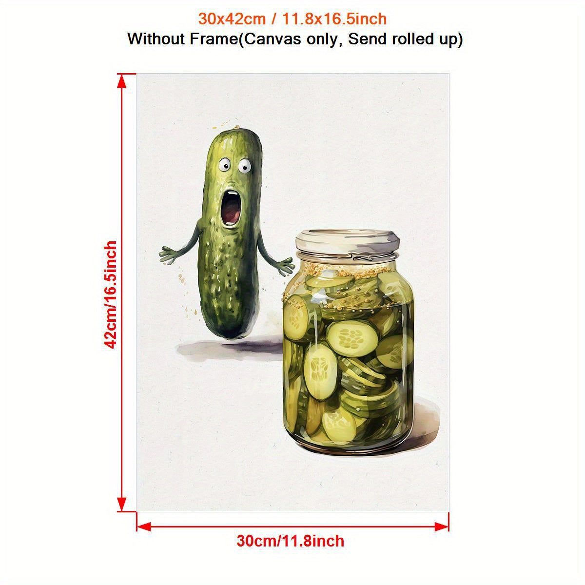 Pickle akvarel kanvas san'ati - ramkasiz, g'ayrioddiy uy bezaklari