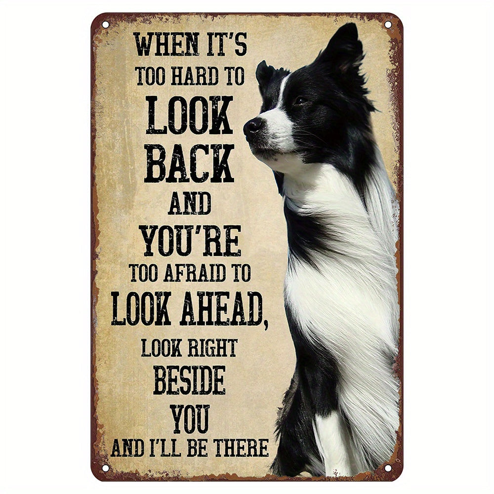 Metal Tin Sign Border Collie Dog Memorial Interior Decor Garage Kitchen Bar Cafe Gift