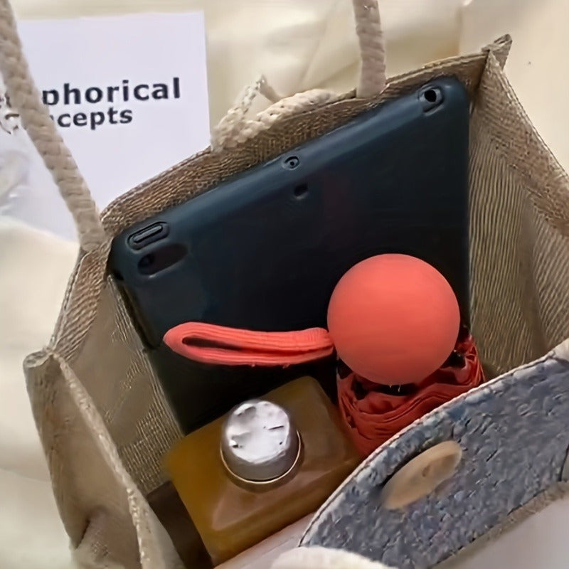 Bolso tote de estampado floral para mujer, bolso casual para almuerzo, bolso de mano