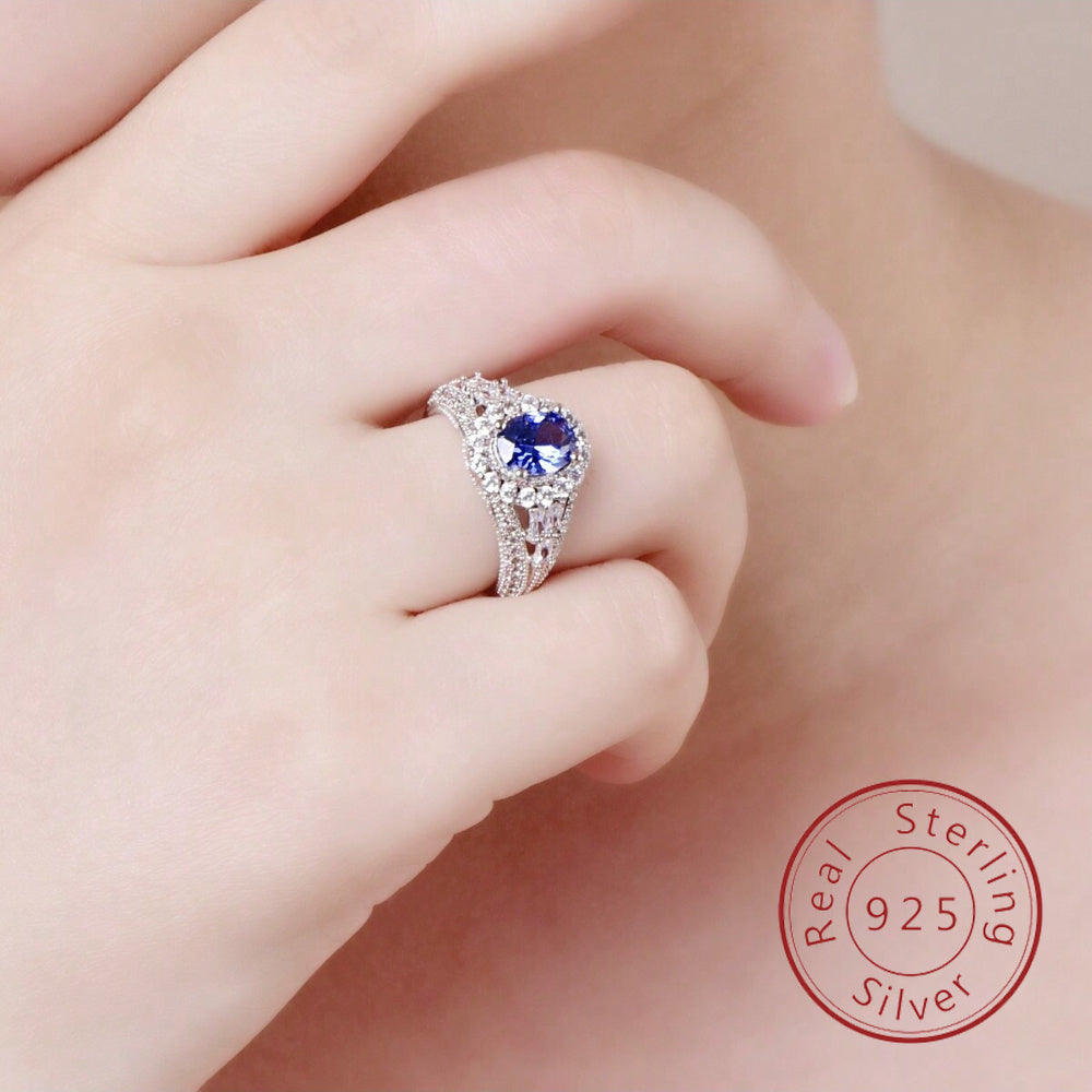 Anillo de boda de plata de ley para mujer para compromiso y joyería de fiesta