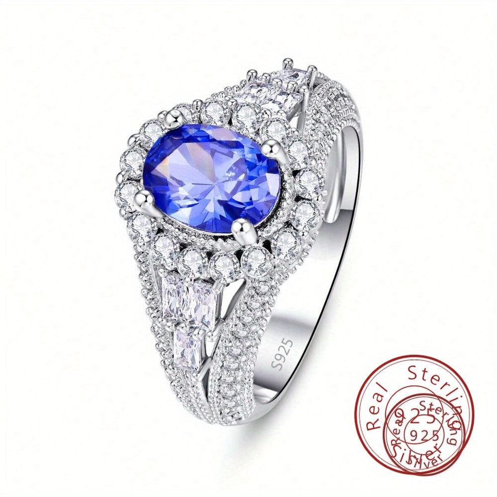 Anillo de boda de plata de ley para mujer para compromiso y joyería de fiesta