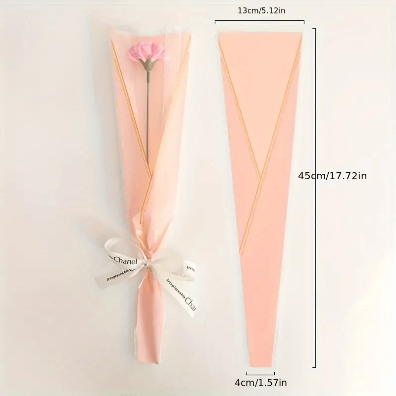 50 Pack Flower Packaging Paper Bags for Small Business Jewelry Display and Gift Wrapping