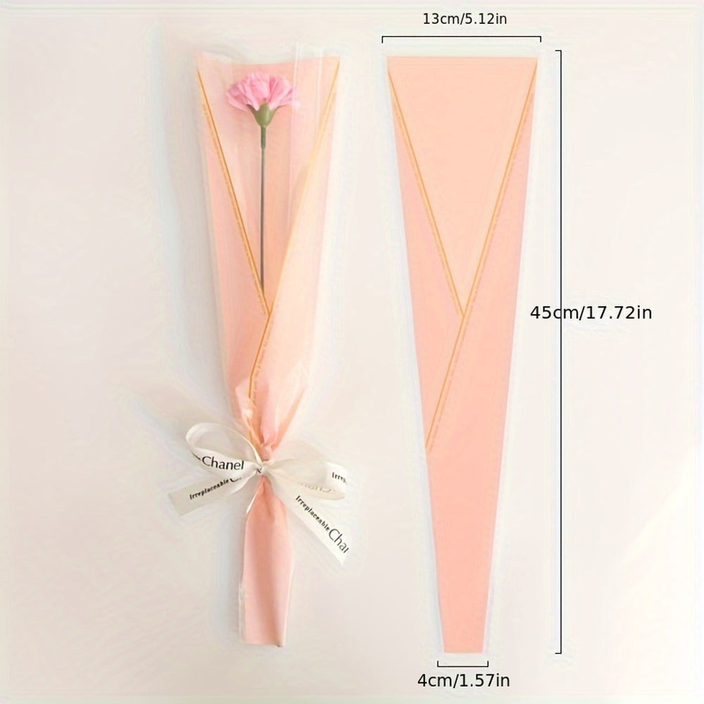 50 Pack Flower Packaging Paper Bags for Small Business Jewelry Display and Gift Wrapping