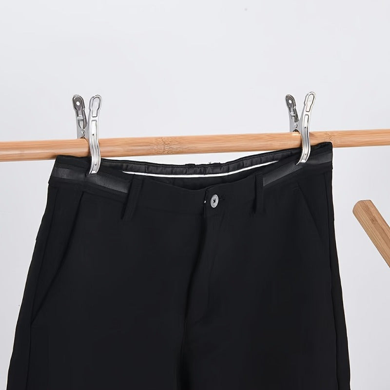 Juego de 10 pinzas de ropa de acero inoxidable grandes a prueba de viento para colgar edredones y ropa