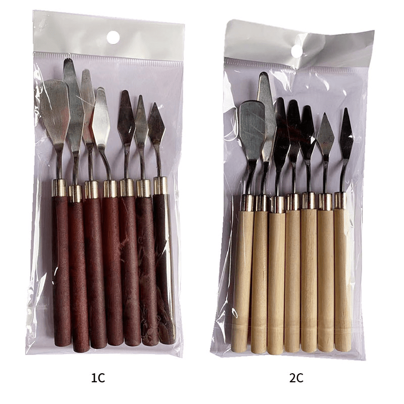 7-Piece Stainless Steel Cake Decorating Set with Fondant Spatulas and Scrapers