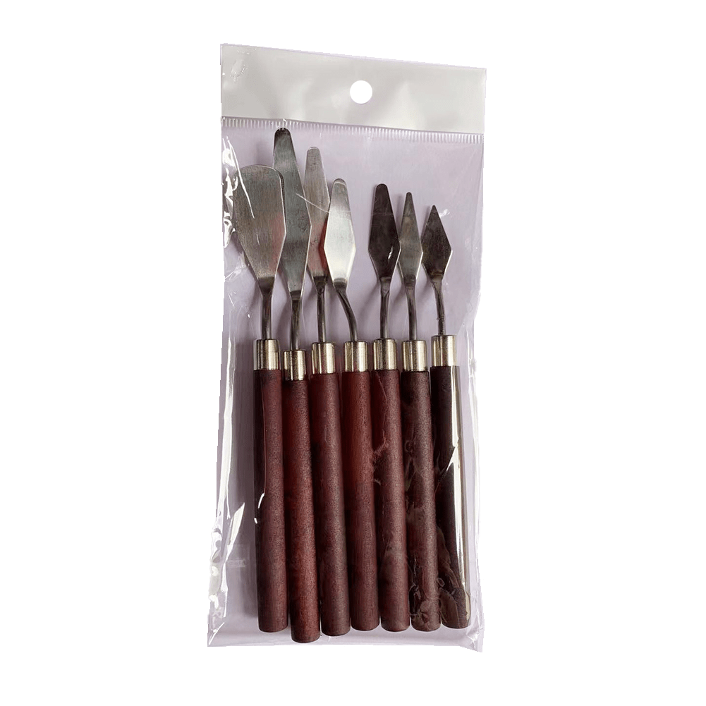 7-Piece Stainless Steel Cake Decorating Set with Fondant Spatulas and Scrapers