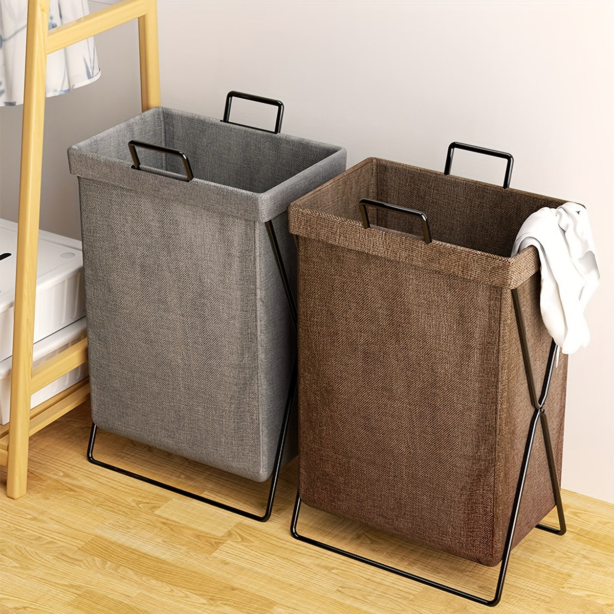 Folding Laundry Basket with Handles for Bathroom Bedroom Dorm Storage