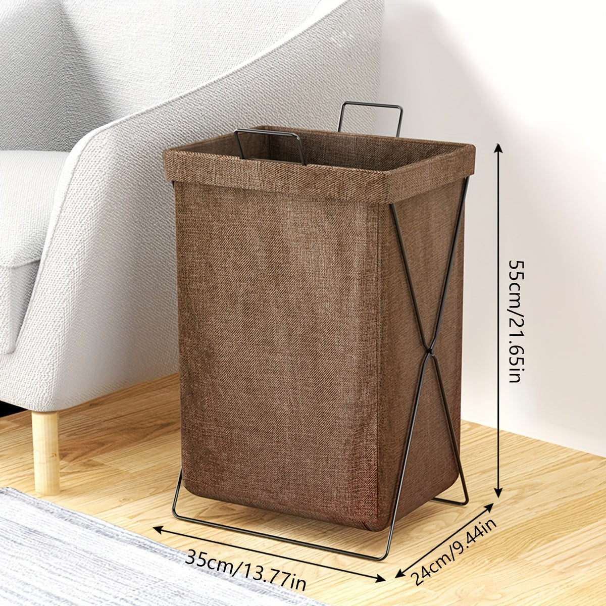 Folding Laundry Basket with Handles for Bathroom Bedroom Dorm Storage