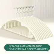 Set of 20 Heavy Duty Non-Slip Flocking Clothes Hangers for Closet and Wardrobe Storage