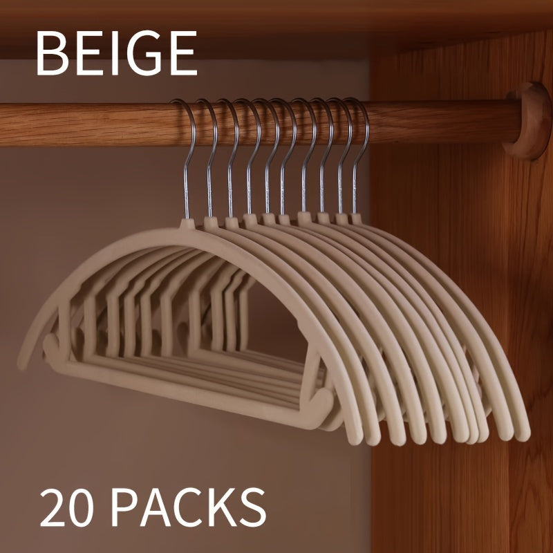 Set of 20 Heavy Duty Non-Slip Flocking Clothes Hangers for Closet and Wardrobe Storage
