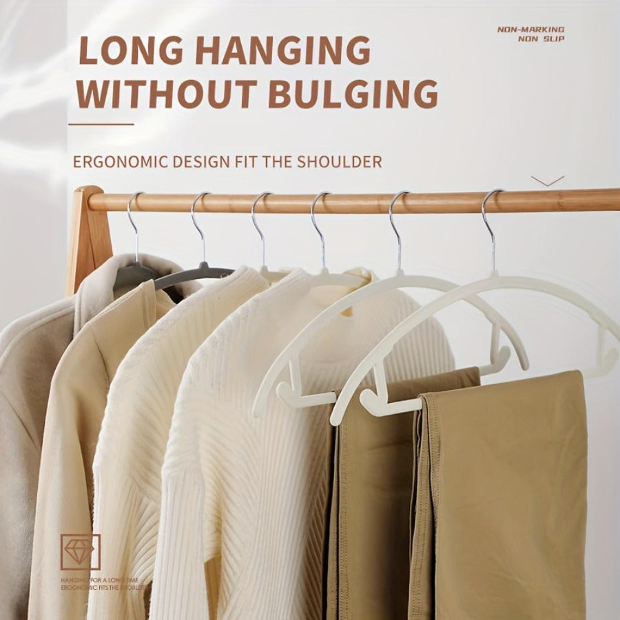 Set of 20 Heavy Duty Non-Slip Flocking Clothes Hangers for Closet and Wardrobe Storage