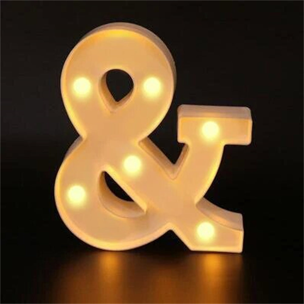 16cm LED Alphabet and Number Night Light Battery Powered Warm White for Home Decor