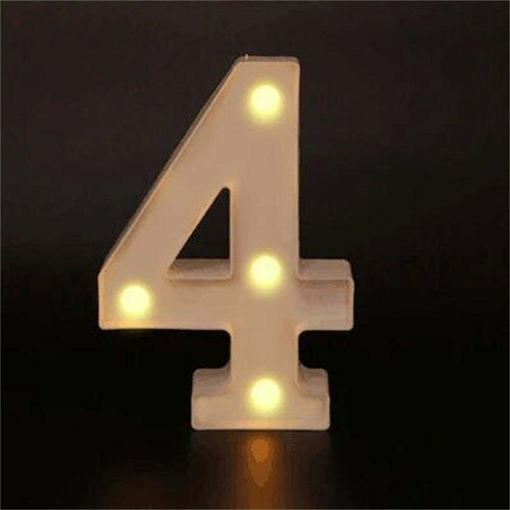16cm LED Alphabet and Number Night Light Battery Powered Warm White for Home Decor