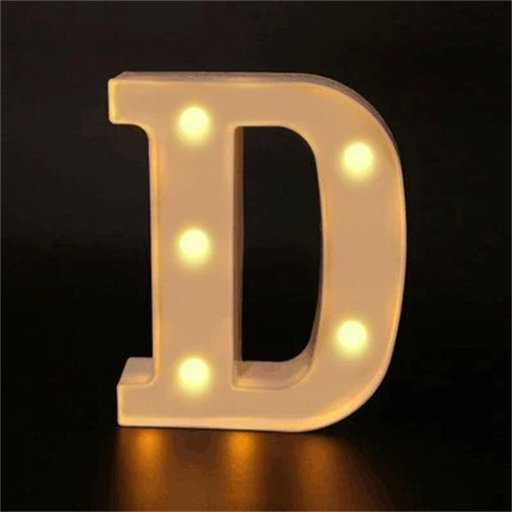 16cm LED Alphabet and Number Night Light Battery Powered Warm White for Home Decor
