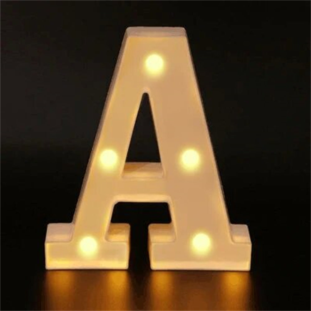 16cm LED Alphabet and Number Night Light Battery Powered Warm White for Home Decor