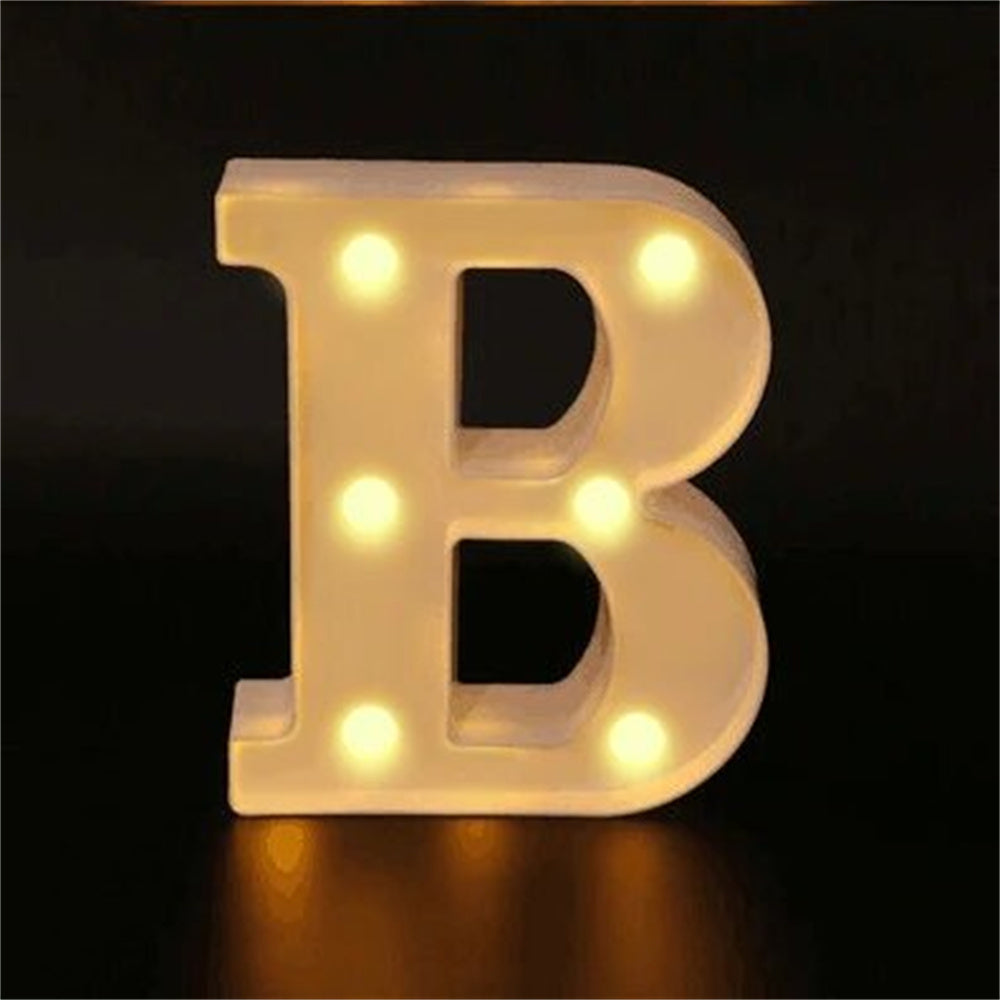 16cm LED Alphabet and Number Night Light Battery Powered Warm White for Home Decor