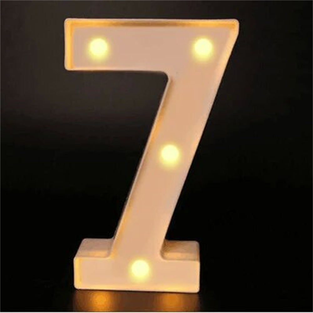 16cm LED Alphabet and Number Night Light Battery Powered Warm White for Home Decor