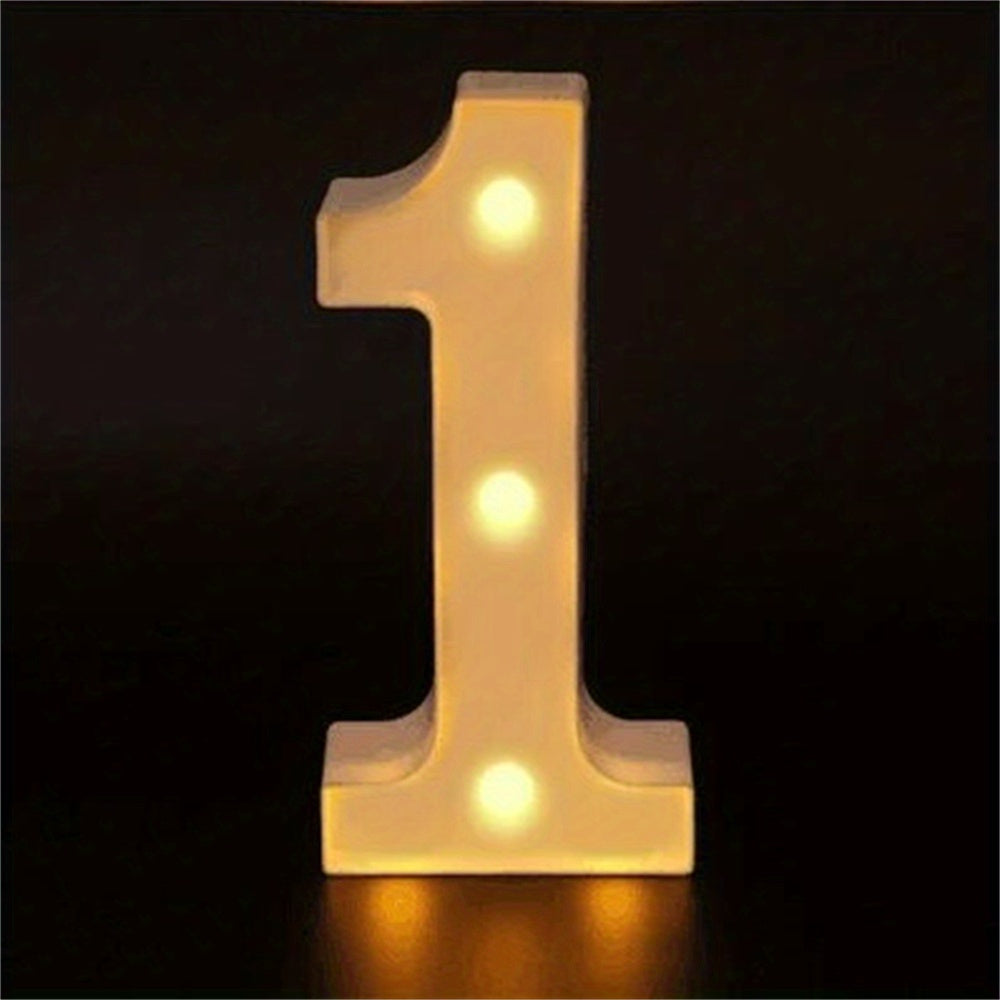 16cm LED Alphabet and Number Night Light Battery Powered Warm White for Home Decor