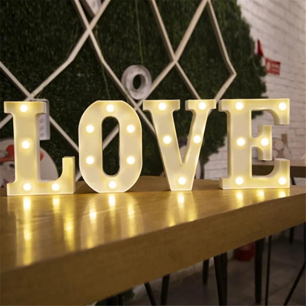16cm LED Alphabet and Number Night Light Battery Powered Warm White for Home Decor