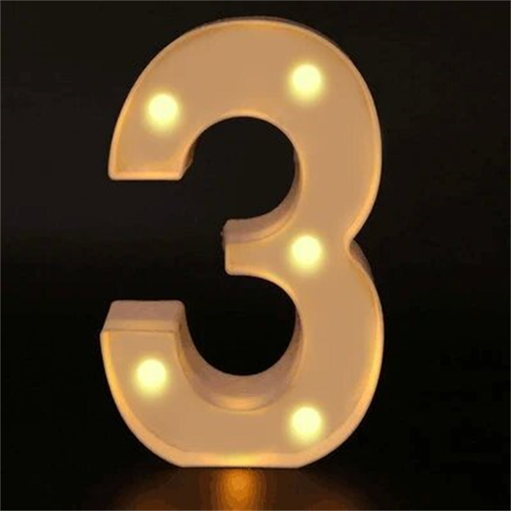 16cm LED Alphabet and Number Night Light Battery Powered Warm White for Home Decor